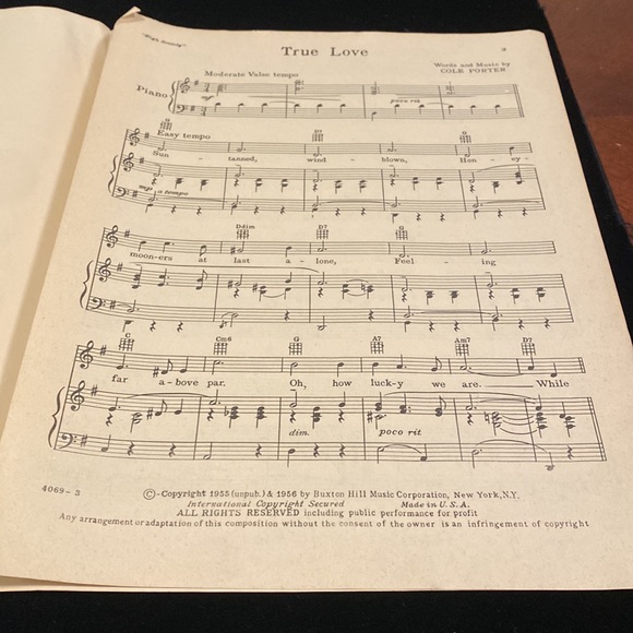 Other True Love High Society Music Sheet By Cole Porter Poshmark
